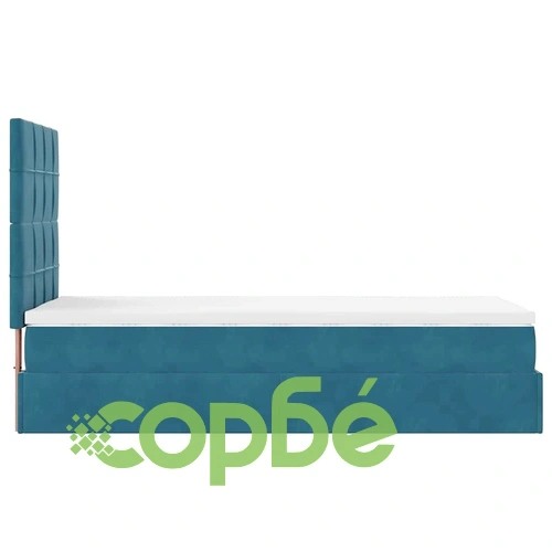 Османска легло с матраци, тъмносиньо, 100x200 см, кадифе ➤ топ цена ➤ sorbe.bg