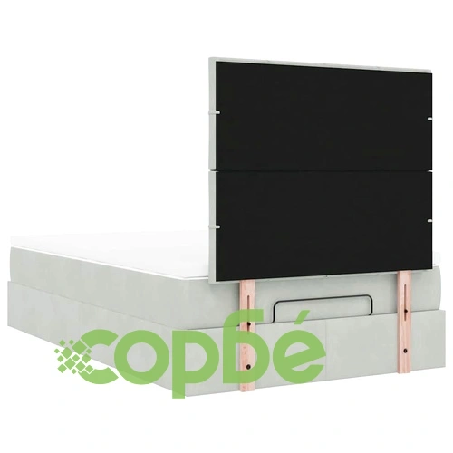 Османска Кадифена Спалня с Матрак и Топ Матрак, Светлосиво, 120x190 см ➤ топ цена ➤ sorbe.bg