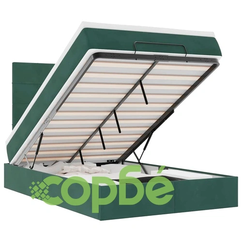 Османска легло с матрак от кадифе, тъмнозелено, 120x200 см ➤ топ цена ➤ sorbe.bg