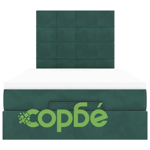 Османска легло с матрак от кадифе, тъмнозелено, 120x200 см ➤ топ цена ➤ sorbe.bg