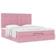 Луксозно Османско Легло с Матраци, 200x200 см, Розово Кадифе, с Място за Съхранение