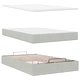 Османска кадифена спалня с матрак и топ матрак, светлосиво, 120x200 см