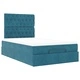Османско легло с матраци, тъмносиньо кадифе, 120x200 см