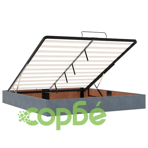 Луксозно Османско Легло с Матраци, Тъмносиво, 200x200 см, Кадифе ➤ топ цена ➤ sorbe.bg