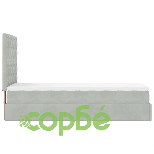 Османско легло с матрак и топ матрак, 80x200 см, светлосиво кадифе ➤ топ цена ➤ sorbe.bg