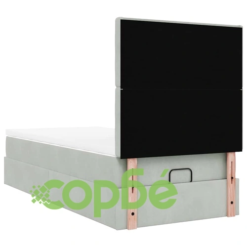 Османско легло с матрак и топ матрак, 80x200 см, светлосиво кадифе ➤ топ цена ➤ sorbe.bg