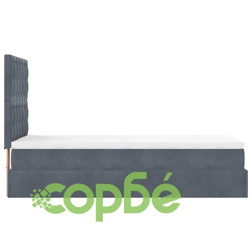 Османско легло с матраци 90x200 см, тъмносиво, кадифе ➤ топ цена ➤ sorbe.bg