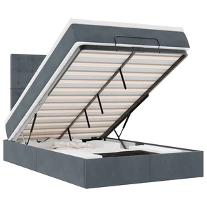 Османско легло с матраци 120x200 см, тъмнокафяво кадифе