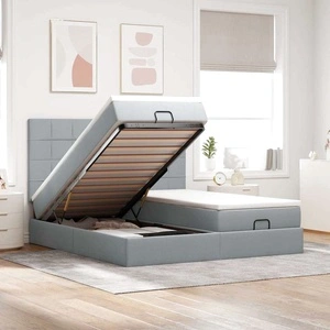 Османска спалня с матраци 180x200 см, светлосив плат, с място за съхранение