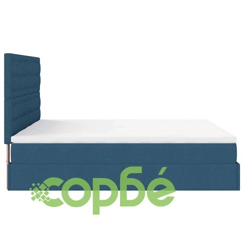 Османска спалня с матраци и място за съхранение, синя, 160x200 см, полиестерен плат ➤ топ цена ➤ sorbe.bg