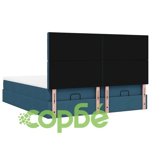 Османска спалня с матраци и място за съхранение, синя, 160x200 см, полиестерен плат ➤ топ цена ➤ sorbe.bg