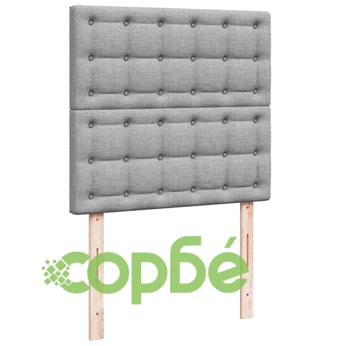 Османска спалня с матраци 200x200 см, светлосив плат, с място за съхранение ➤ топ цена ➤ sorbe.bg