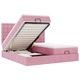 Османска спалня с матраци, 180x200 см, розово кадифе, с място за съхранение
