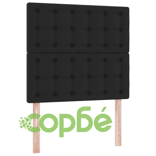 Легло тип Османска с матрак, LED осветление, 90x190 см, черна изкуствена кожа ➤ топ цена ➤ sorbe.bg