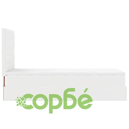 Легло Тип Османка с Матрак и LED Осветление, 90x200 см, Бяла Еко Кожа ➤ топ цена ➤ sorbe.bg