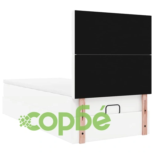Легло Тип Османка с Матрак и LED Осветление, 90x200 см, Бяла Еко Кожа ➤ топ цена ➤ sorbe.bg