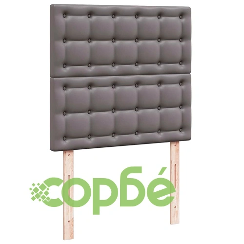 Османско легло с матрак и LED осветление, 90x200 см, сива изкуствена кожа ➤ топ цена ➤ sorbe.bg