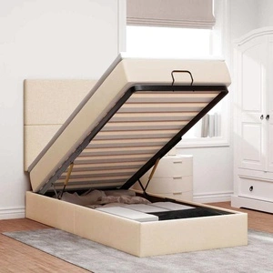 Легло тип Османка с матрак и LED осветление, 100x200 см, кремав плат