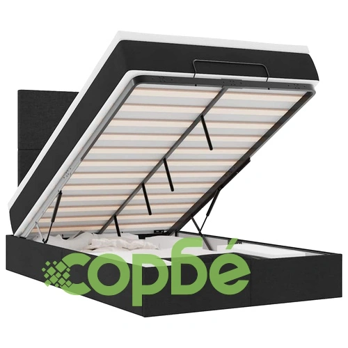 Легло тип Османка с матрак и LED осветление, черно, 120x190 см, плат ➤ топ цена ➤ sorbe.bg