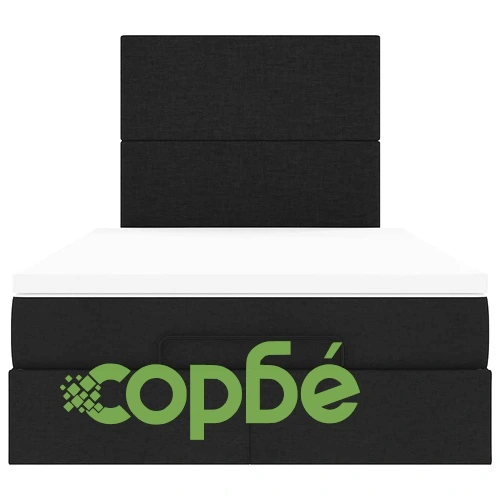 Легло тип Османка с матрак и LED осветление, черно, 120x190 см, плат ➤ топ цена ➤ sorbe.bg