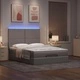 Османска легло с матрак и LED, кафяво, 140x190 см, плат