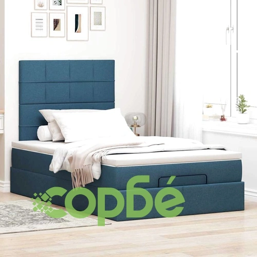 Легло тип Османка с матрак и LED осветление, 120x200 см, син плат ➤ топ цена ➤ sorbe.bg