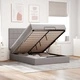 Луксозно османско легло с матрак и LED осветление, 140x190 см, кафяв плат