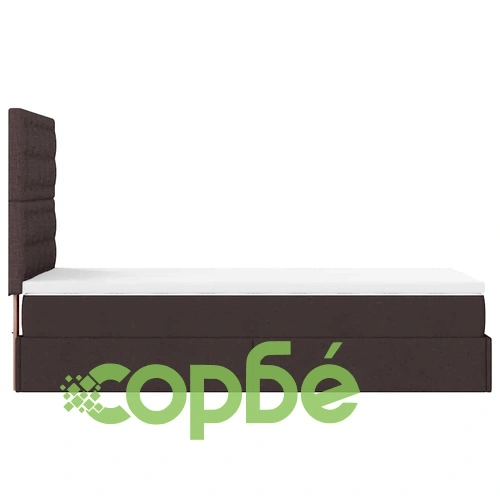 Легло тип Османка с матрак и LED осветление, 90x200 см, тъмнокафяв плат ➤ топ цена ➤ sorbe.bg