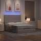 Луксозно османско легло с матрак и LED осветление, 140x190 см, кафяв плат