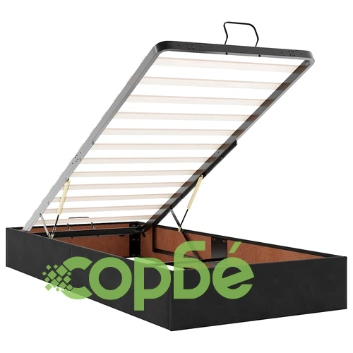 Османско легло с матраци и LED осветление, 90x200 см, черно кадифе ➤ топ цена ➤ sorbe.bg