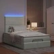 Османско легло с матраци и LED осветление, 120x190 см, светлосиво кадифе