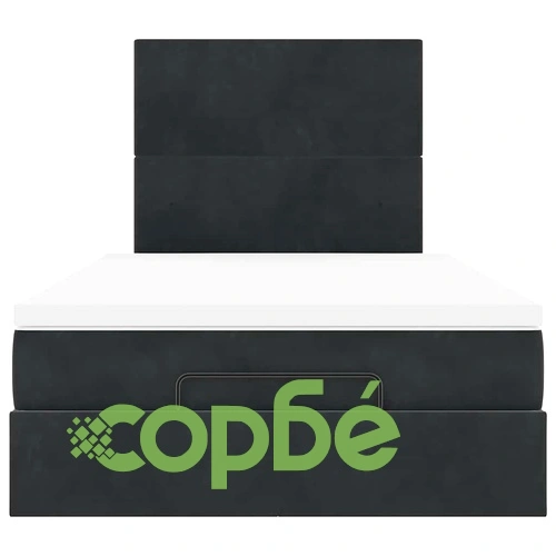 Османско легло с матраци и LED осветление, 120x200 см, черно кадифе ➤ топ цена ➤ sorbe.bg