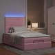 Османско легло с матраци и LED осветление, 120x200 см, розово кадифе