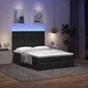 Луксозно Османско Легло с Матраци 140x190 см, LED Осветление и Кадифена Тапицерия в Черно