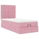 Османско легло с матраци и LED осветление, розово, 80x200 см, кадифе