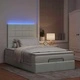 Османско легло с матраци и LED осветление, 120x200 см, светлосиво кадифе