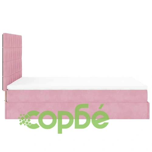 Османска кадифена спалня с матраци и LED осветление, 140x200 см, розова ➤ топ цена ➤ sorbe.bg