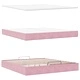 Луксозно Османско Легло с Матраци и LED Осветление, Розово, 200x200 см, Кадифе
