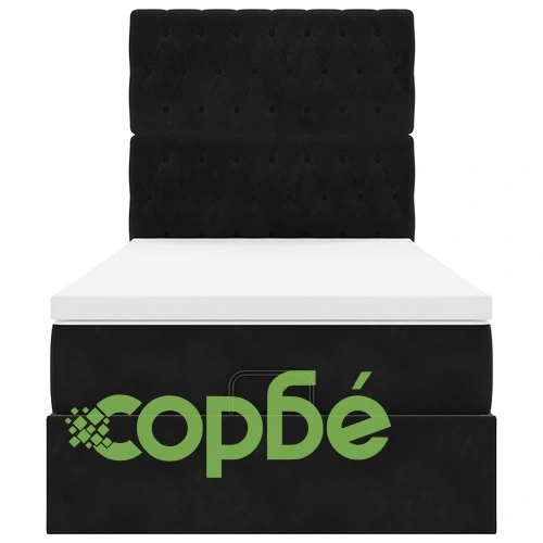 Османско легло с матраци и LED осветление, 80x200 см, черно кадифе ➤ топ цена ➤ sorbe.bg