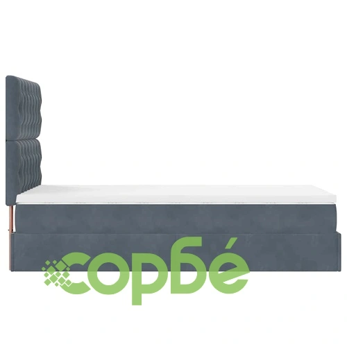 Османска Легло с Матраци и LED Осветление, 90x200 см, Тъмносиво Кадифе ➤ топ цена ➤ sorbe.bg