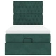 Османска легло с матрак и LED осветление, 100x200 см, тъмнозелено кадифе