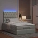 Османско легло с матраци и LED осветление, 120x200 см, светлосиво кадифе