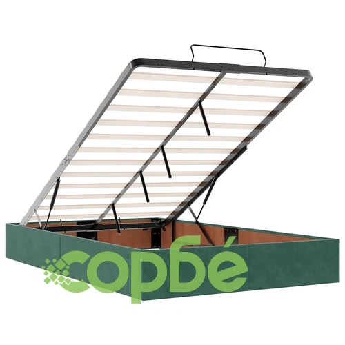 Луксозно Османско Легло с Матраци и LED Осветление, 120x200 см, Тъмнозелено Кадифе ➤ топ цена ➤ sorbe.bg