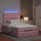 Османско легло с матраци и LED осветление, розово, 120x200 см, кадифе