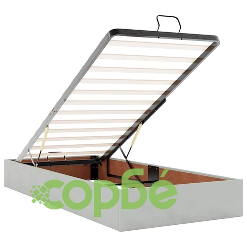 Османска легло с матрак, топ матрак и LED осветление, 80x200 см, светлосиво кадифе ➤ топ цена ➤ sorbe.bg