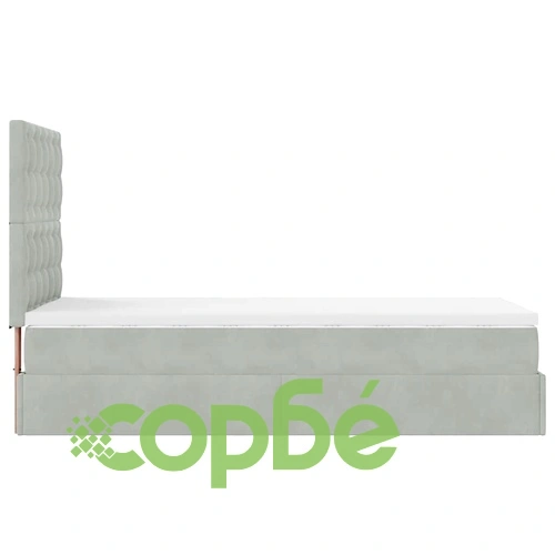 Османска легло с матрак, топ матрак и LED осветление, 80x200 см, светлосиво кадифе ➤ топ цена ➤ sorbe.bg