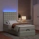 Османско легло с матраци и LED осветление, 90x190 см, светлосиво кадифе