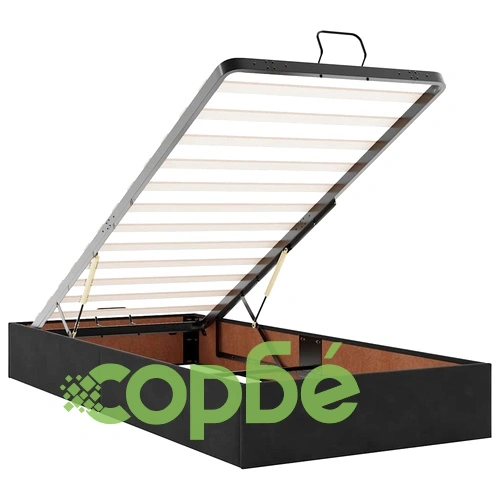 Османско легло с матраци и LED осветление, 90x200 см, черно кадифе ➤ топ цена ➤ sorbe.bg