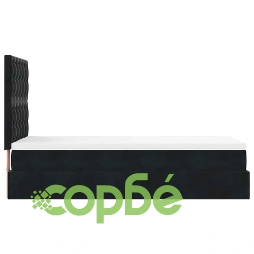 Османско легло с матраци и LED осветление, 90x200 см, черно кадифе ➤ топ цена ➤ sorbe.bg