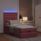 Османско легло с матраци и LED осветление, 100x200 см, розово кадифе